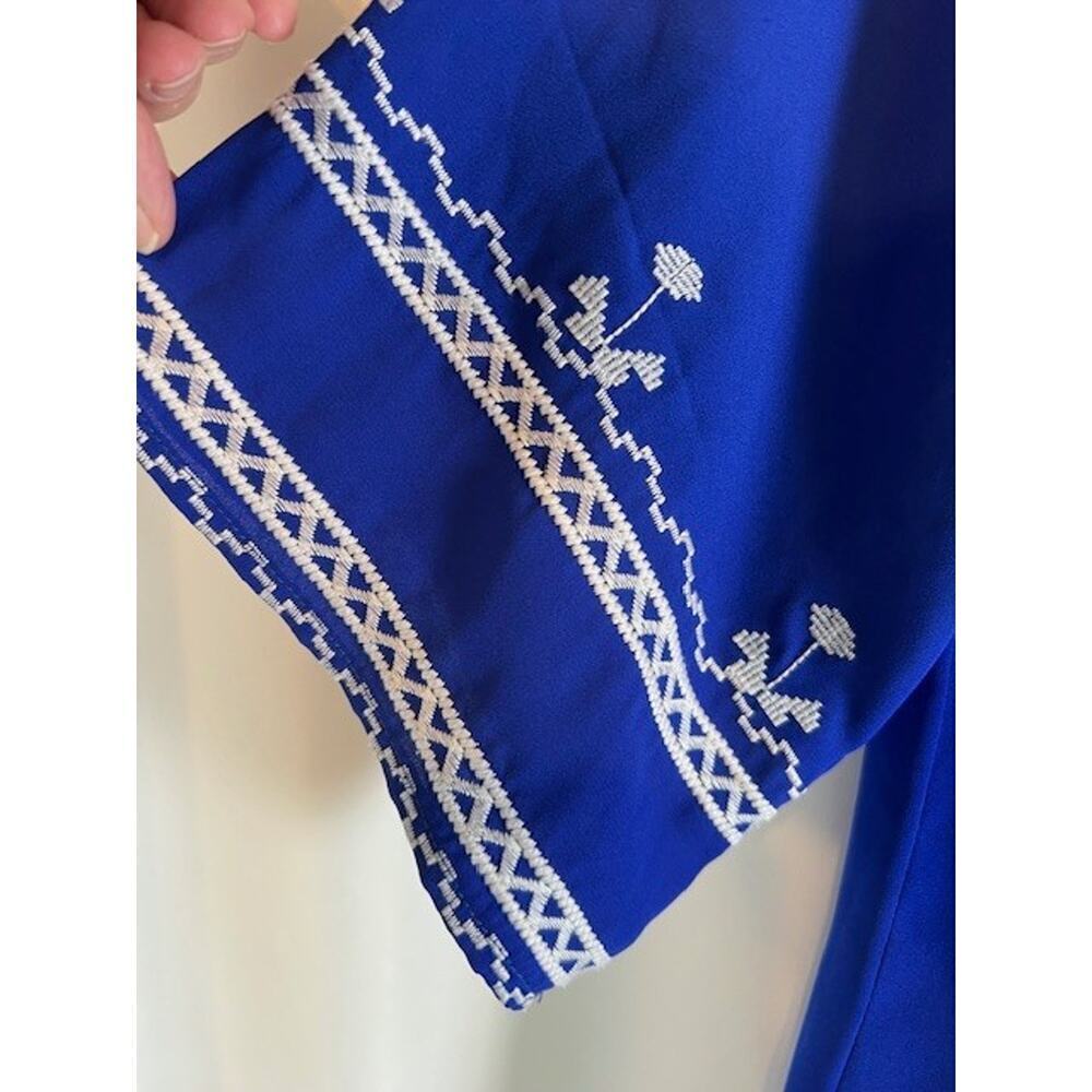 Skies Are Blue Womens Blue Senza Embroidered Detailed Top Large - Picture 5 of 7